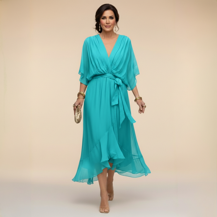 Monika - Elegancka Sukienka z Chiffonu