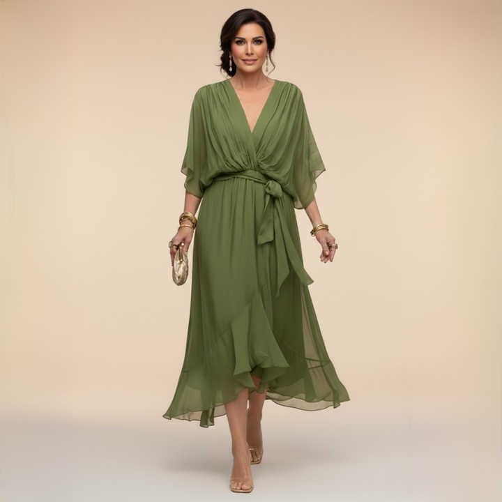 Monika - Elegancka Sukienka z Chiffonu