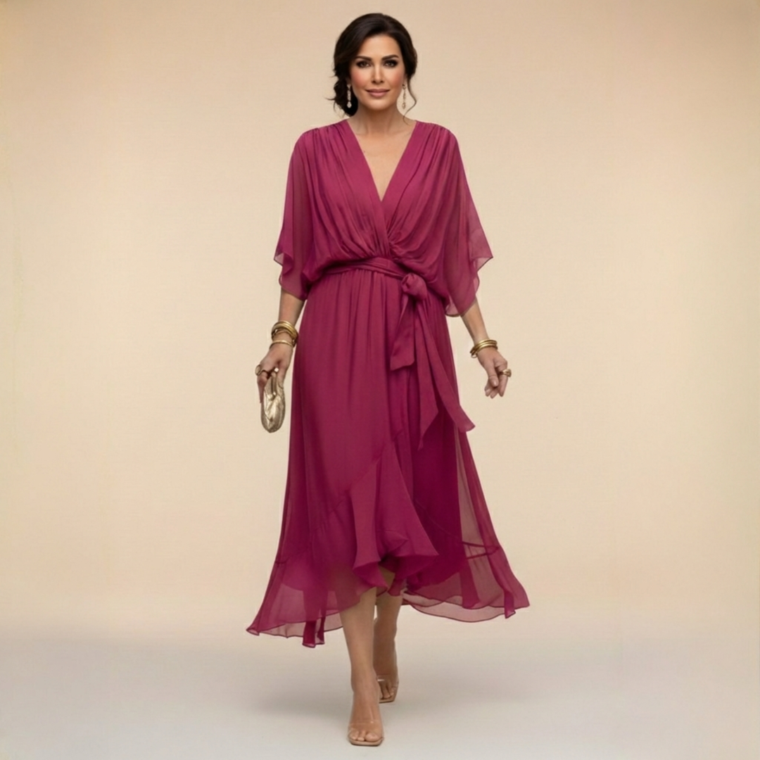Monika - Elegancka Sukienka z Chiffonu