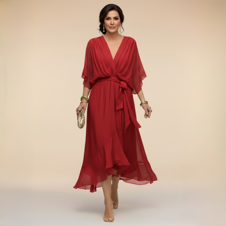 Monika - Elegancka Sukienka z Chiffonu
