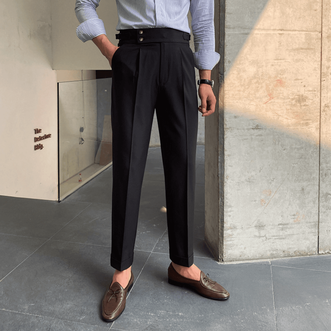 Edward - Eleganckie Spodnie z Wysokim Stanem