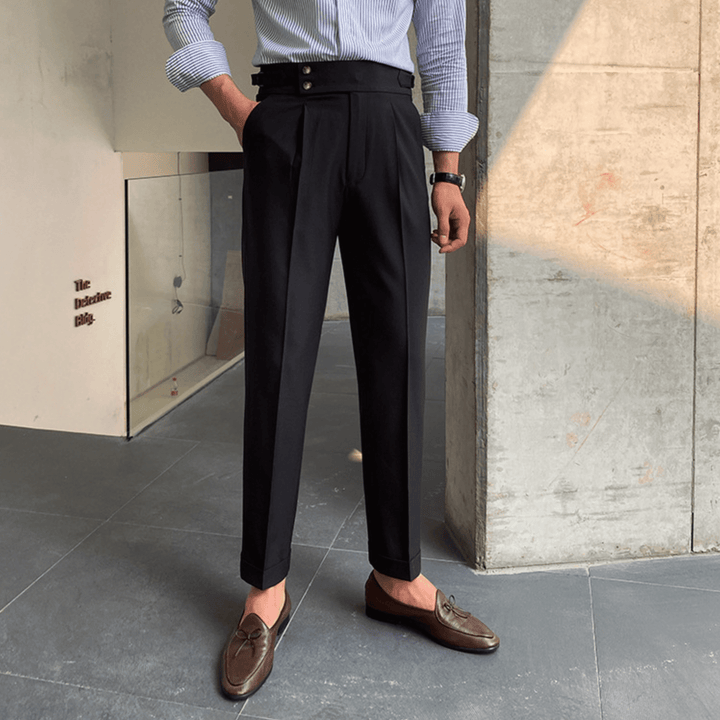 Edward - Eleganckie Spodnie z Wysokim Stanem