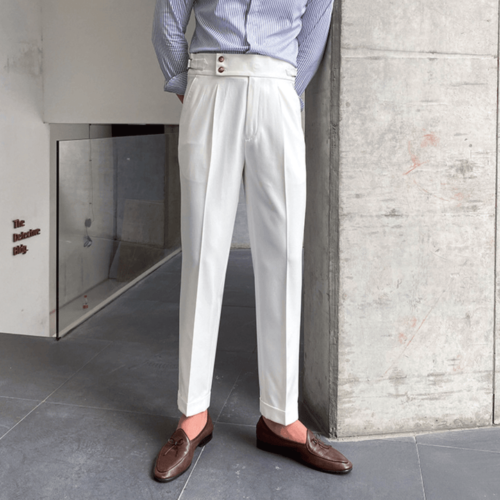 Edward - Eleganckie Spodnie z Wysokim Stanem