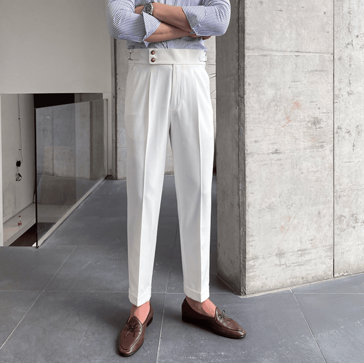 Edward - Eleganckie Spodnie z Wysokim Stanem