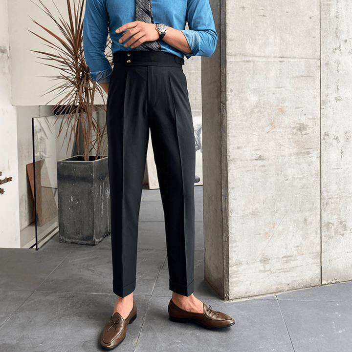 Edward - Eleganckie Spodnie z Wysokim Stanem